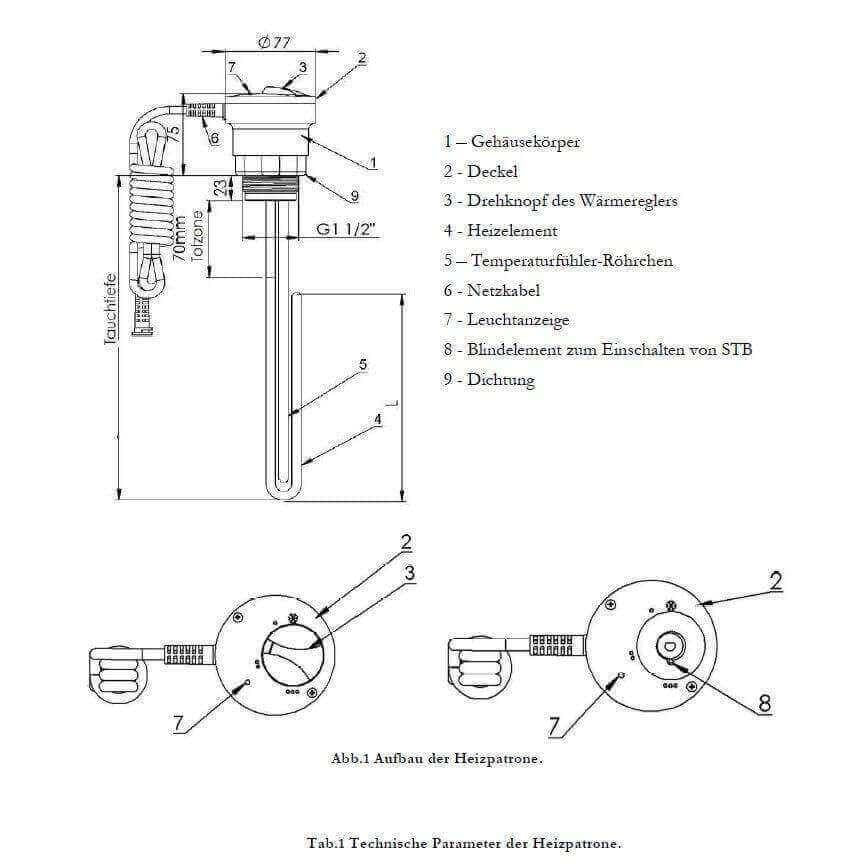 Durchlauferhitzer MDC 400 plus Elektroheizstab 6 kW.