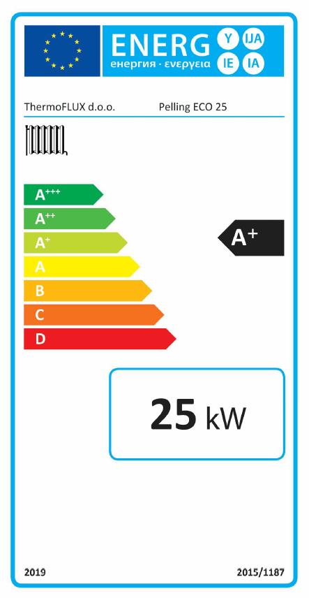 Pelletkessel Thermoflux Pelling Eco 25kW/135kg.