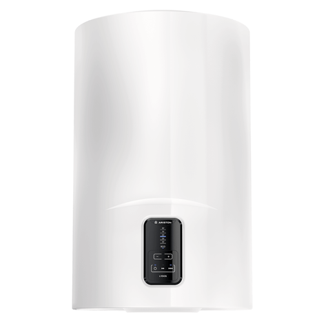 Ariston Lydos Warmwasserspeicher mit Digitalanzeige und Shower Ready Anzeige.