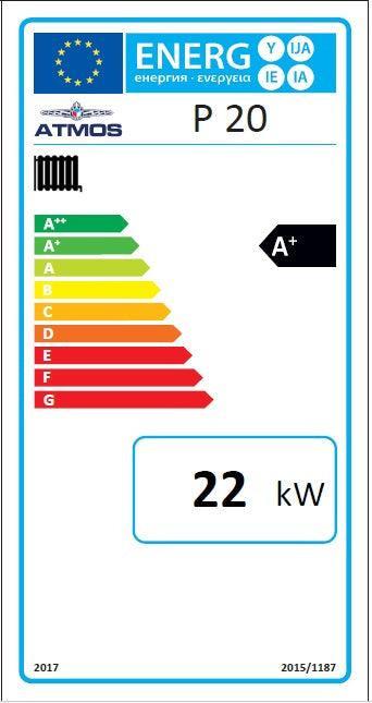 Pelletkessel ATMOS P20  mit Holznotbetrieb.
