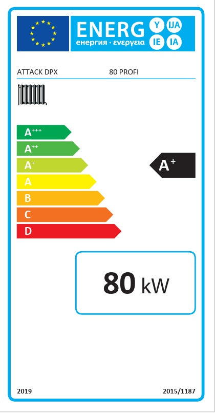 Coire gásúcháin adhmaid Ionsaí DPX 80 Profi 80 kW