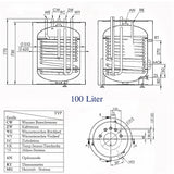 Warmwasserspeicher 100 Liter plus Heizstab TERi 1,5 kW.