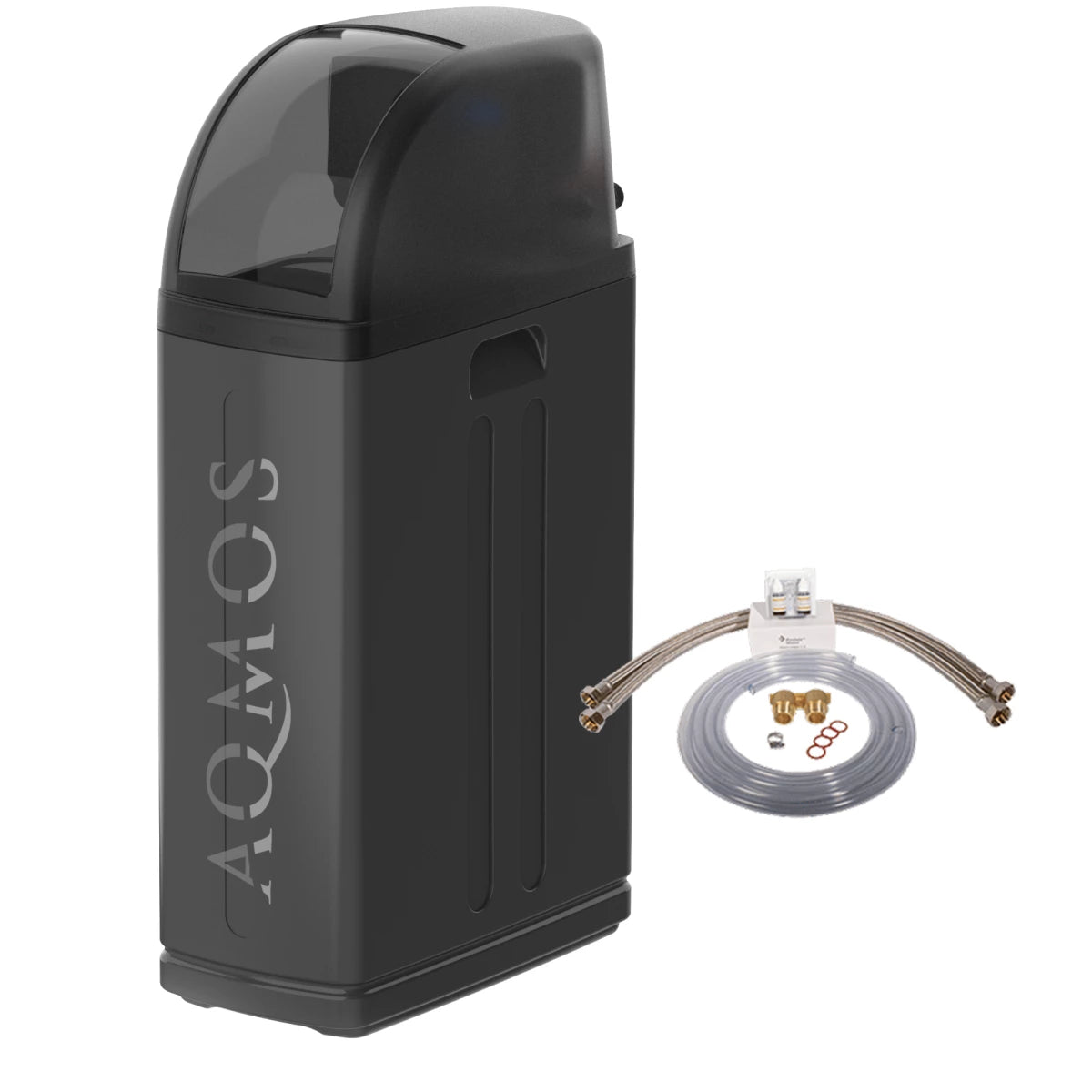 Wassertenthärtungsanlage Aqmos R2D2-48 BLACK EDITION mit Anschlussset 1 Zoll