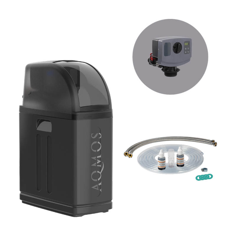 Aqmos Wasserenthärtungsanlage R2D2-32 BLACK EDITION mit Anschlussset 1"