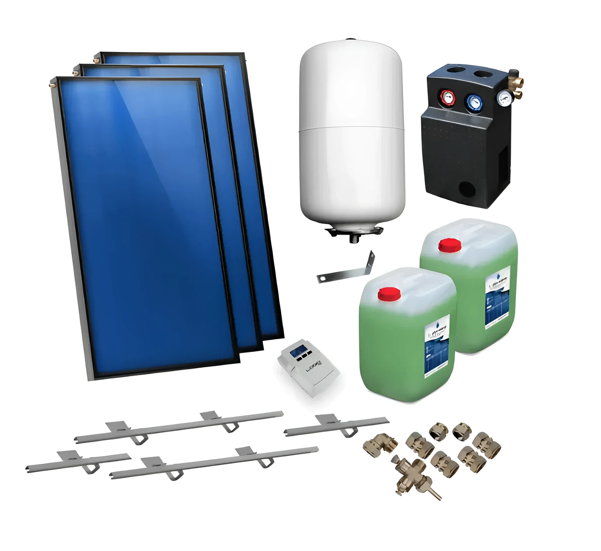 Solarpaket Flachkollektor AMX2.0 8.12 m² für Schrägdach.