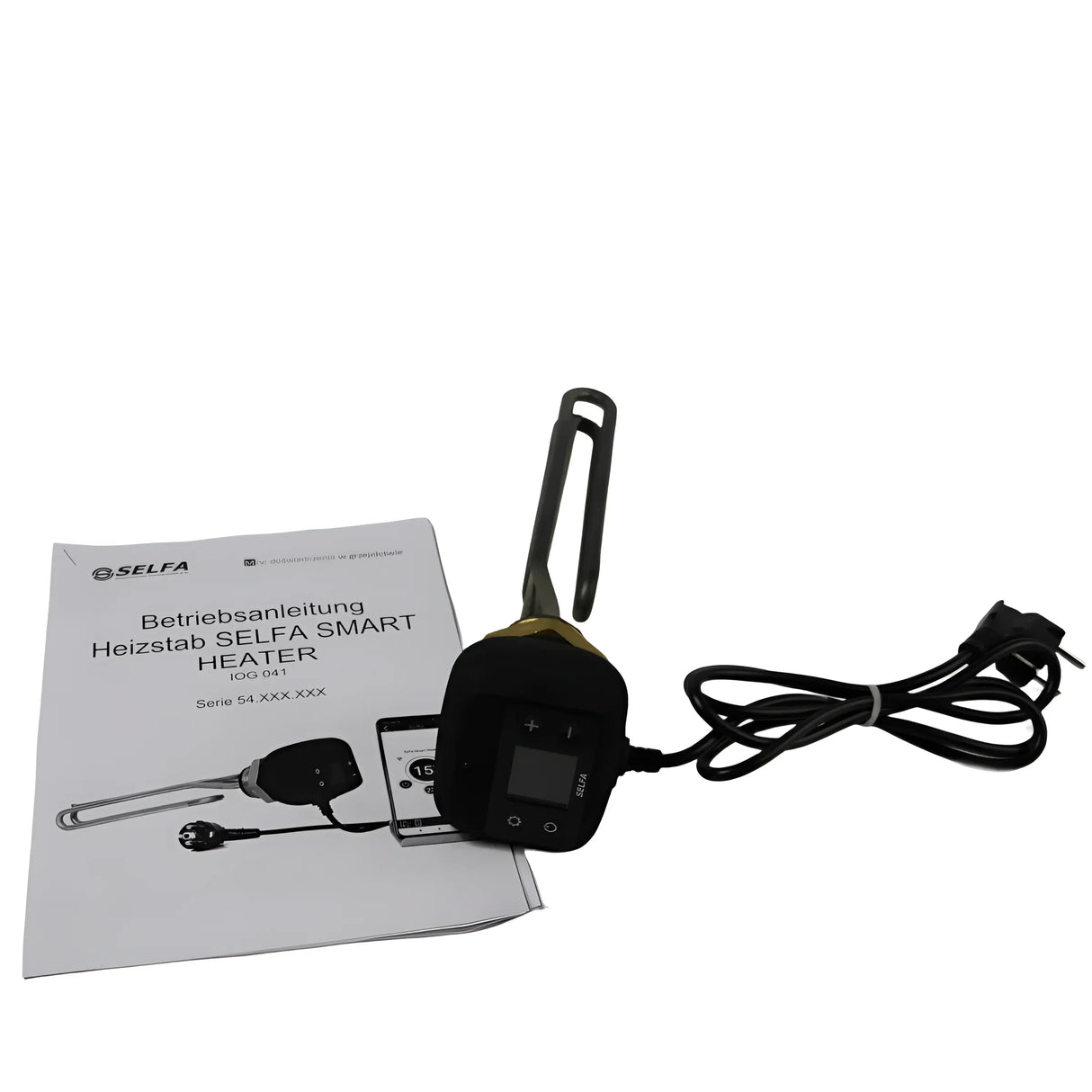 Elektroheizstab Einschraubheizkörper 1,5 - 3kW mit App-Steuerung.