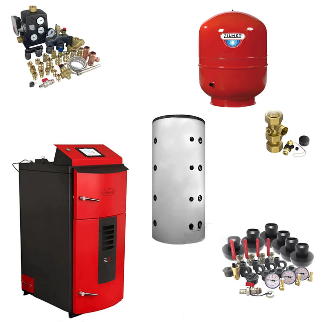 Komplettpaket Holzvergaser Attack SLX Lambda Touch 35 kW mit Pufferspeicher - GEMA Shop