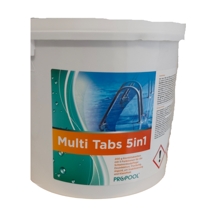 Multi Tabs 5 in 1 Poolpflege 💧 – 200g Tabletten für klare und einladende Wasserqualität 🏊‍♂️