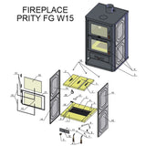 Fogão a lenha com reservatório de água e compartimento para assar Prity FGW15 - 19,8 kW
