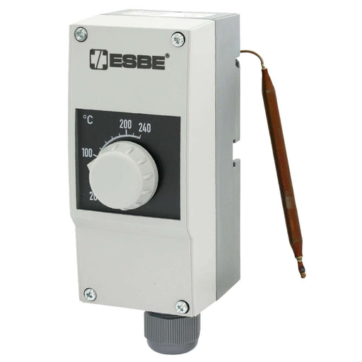 ESBE CTF151 Rauchgasthermostat für präzise 🌡️ Steuerung von Zirkulationspumpen, mit Thermoelement und Einstellung bis 240°C.